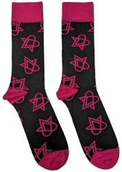 HIM Mini Pink Heartagrams Black 40-45 Zokni (HIMSCK01MB)