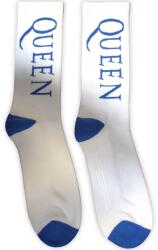 Queen Blue Logo White 40-45 Zokni (QUSCK06MW)