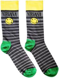 Nirvana Happy Face & Logo Stripes Grey 39-45 Zokni (NIRVSCK13MG)