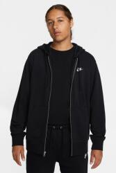 Nike Nike, Cipzáros pamuttartalmú felső kapucnival, Fehér, Fekete, XL (FN3884-010-XL)