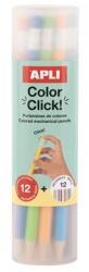 APLI Creioane mecanice colorate, set, în cutie, APLI "Color Click", 12 culori diferite, 12 buc