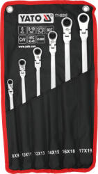TOYA YT-50390 Extra hosszú racsnis csuklós irányváltós csillagkulcs készlet 6 részes 8-19mm-ig (YT-50390)