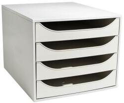 Exacompta Cutie pentru documente, plastic, cu 4 sertare, EXACOMPTA "Ecobox Office", gri-gri Dulap arhivare
