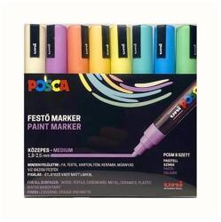 uni Marker decorativ, set, 1, 8-2, 5 mm, UNI "Posca PC-5M", 8 culori pastelate diferite, 8 buc