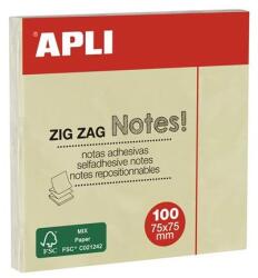 Apli Blocnotes autoadeziv, "Z", 75x75, 100 de coli, APLI, galben, 100 de coli