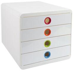 Exacompta Cutie documente, plastic, 4 sertare, EXACOMPTA "Pop-Box", albă Dulap arhivare