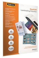 Fellowes Folie de laminare la cald, 80 microni, A3, lucioasă, pliată, 25 buc, FELLOWES "Admire Easyfold", 25 buc