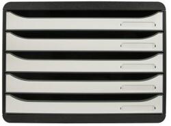 Exacompta Cutie documente, plastic, 5 sertare, EXACOMPTA "BIigBox Glossy", alb-negru Dulap arhivare