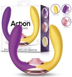 Action Two Lovers 3in1 Finger and Airflow Vibrator Vibrator
