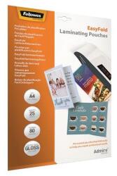 Fellowes Folie de laminare, la cald, 80 microni, A4, lucioasă, 25 buc, FELLOWES "Admire Easyfold", 25 buc