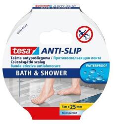 tesa Bandă antiderapantă, pentru baie, 25 mm x 5 m, TESA "Anti-Slip", transparentă, 5m