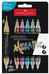 Faber-Castell Marker decorativ, set, 1.0/3.0 mm, față-verso, acrilic, FABER-CASTELL "Shake&Paint", 6 culori metalice diferite, 6 buc