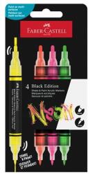 Faber-Castell Marker decorativ, set, 1, 0/3, 0 mm, față-verso, acrilic, FABER-CASTELL "Shake&Paint", 4 culori neon diferite, 4 buc