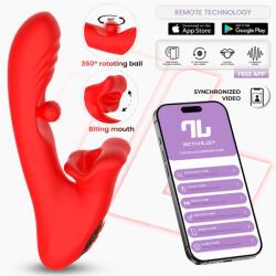 INTOYOU App Series Franky Biting and Rotating Ball Vibrator with App Red Vibrator