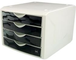 HELIT Cutie cu sertare, plastic, 4 sertare, HELIT „Chameleon, neagră Dulap arhivare