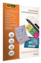 Fellowes Folie de laminare, la cald, 80 microni, A4, mată, 25 buc, FELLOWES "Admire Stylish", 25 buc