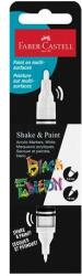 Faber-Castell Marker decorativ, 1, 0/3, 0 mm, față-verso, acrilic, FABER-CASTELL "Shake&Paint", alb