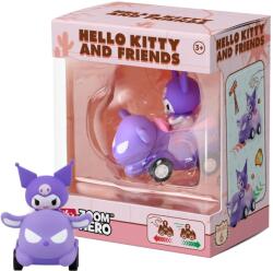 YuMe Figurina cu vehicul, Yume, Hello Kitty and Friends, Zoom Hero S1, Kuromi Figurina