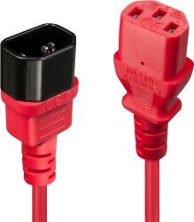 Lindy Cablu Lindy C14 to C13, lungime 2m, material cablu H05-VVF 3G 0.75mm, 3 fire, Connector A: IEC C14, Connector B: IEC C13, rosu (LY-30478) - etoc