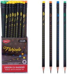 Daco Creion negru cu radiera Floricele HB DACO (CG105)