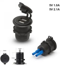  Beépíthető DUAL USB töltő 12-24V