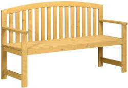 Aosom Fa kerti pad 2 személyes kerti pad háttámlával, időjárásálló 240 kg teherbírás 140x50x85 cm narancssárga