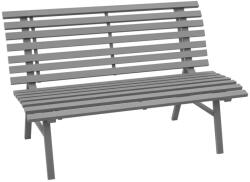 Aosom Alumínium kerti pad szürke 2 személyes lamellás kerti pad időjárásálló 123x67x79 cm