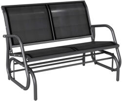Aosom 2 személyes fekete kerti hintapad 200 kg teherbírás 120x70x85 cm fekete kerti bútor