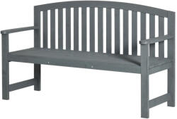 Aosom Fa kerti pad 2 személyes kerti pad háttámlával időjárásálló 240 kg teherbírás 143x51x85 cm szürke