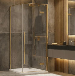 Wellis Zuhanykabin, Wellis Sorrento Plus zuhanykabin 90x90, jobbos, brushed gold WC00564 - zuhanykabin