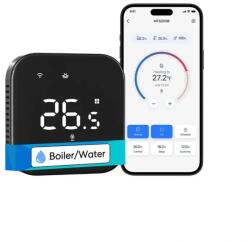 Meross Termostat inteligent Wi-Fi Meross Matter boiler/sistem de încălzire a apei, MTS215BMA, negru (versiunea UE)