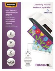 Fellowes Lamináló fólia, 80 mikron, A3, fényes, 25 db, FELLOWES, 25 db