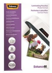 Fellowes Melegen lamináló fólia, 80 mikron, 100x150 mm, fényes, 25 db, FELLOWES, 25 db