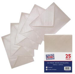 PUKKA PAD Boríték, C5, enyvezett, PUKKA PAD "Fresh White", elefántcsont fehér (PUP9068) - tintasziget