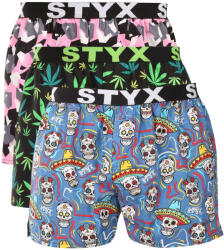Styx 3PACK boxeri largi bărbați Styx art elastic sportiv multicolori (3B18690) S (185248)