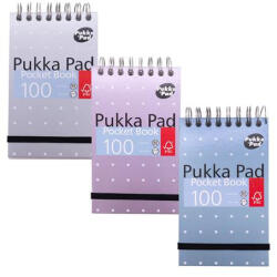 Pukka Pad Jegyzetfüzet, A7, spirálozott, vonalas, 50 lap, PUKKA PAD "Metallic Pocket Book", vegyes színek (PUP6254) - tintasziget
