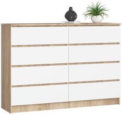  Comodă K140 8sz Clp Pk Sonoma / Alb Comoda