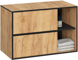  Dulap De Baie Sub Lavoar Cu Găuri Vami W90 Um 2sz 2p Stejar Craft / Negru Comoda