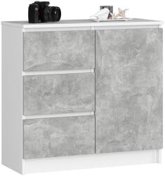  Comodă K80 Jerry 1d 3sz Pk Albă / Beton Comoda
