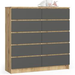  Comodă K120 10sz Clp Pk Stejar Artisan / Gri Comoda