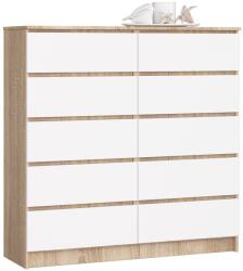  Comodă K120 10sz Clp Pk Stejar Sonoma / Alb Comoda
