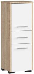  DULAP DE BAIE FIN COLOANĂ 30 2U 1S 85cm PK STEJAR SONOMA / ALB Comoda