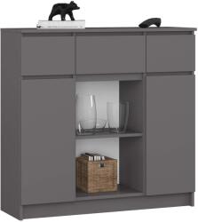  Comodă K100 2d 3sz 1p Pk Grafit Gri Comoda
