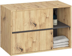  Dulap De Baie Sub Lavoar Cu Orificii Vami W90 Um 2sz 2p Stejar Artisan / Gri Grafit Comoda
