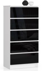  Comodă K60 5sz Clp Pk Negru Lucioasă Comoda