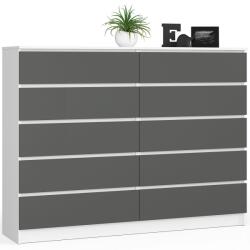  Comodă K160 10sz Clp Pk Albă / Gri Comoda