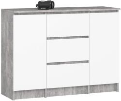  Comodă K100 2d 3sz Pk Beton / Alb Comoda