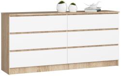  Comodă K160 6sz Clp Pk Stejar Sonoma / Alb Comoda