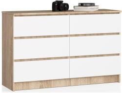  Comodă K120 6sz Clp Pk Stejar Sonoma / Alb Comoda
