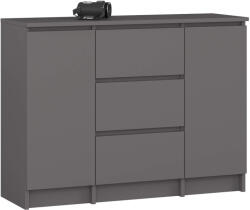  Comodă K100 2d 3sz Pk Grafit Gri Comoda